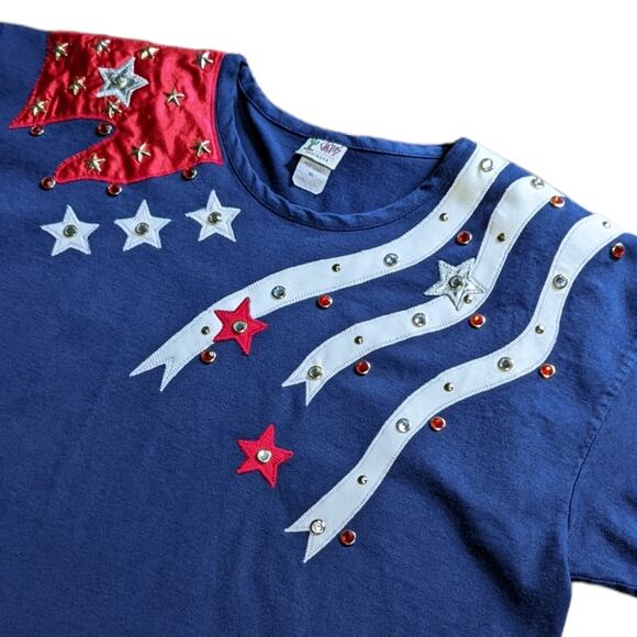 Patriotic Tee vintage 80s by Cactus California size XL - Picture 3 of 8